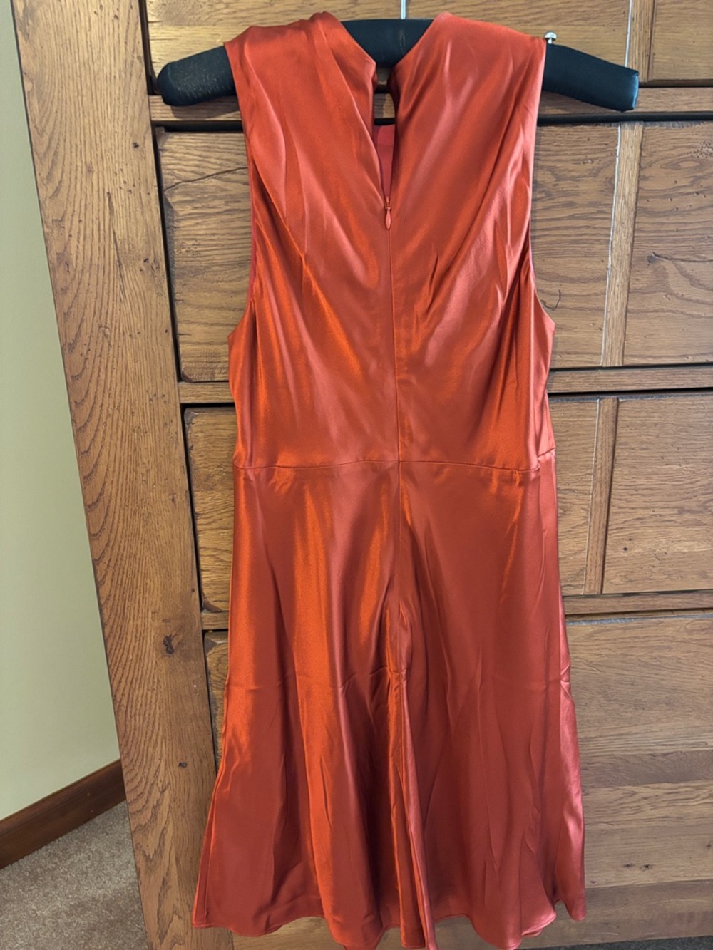 Banana Republic Satin Sleeveless Midi Dress in Burnt Orange - Picture 4 of 5